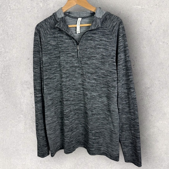lululemon athletica Other - Lululemon Mens Grey Quarter Zip Hooded Pullover Hoodie Heathered Grey Size Large